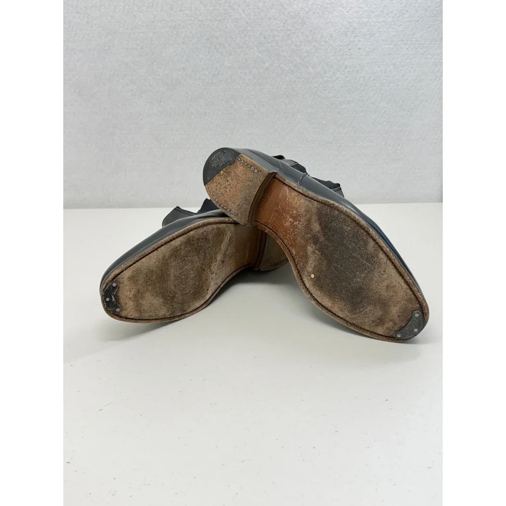Church's Royal Tweed Amberley Black Leather Chelsea Boots 9.5 UK 10.5